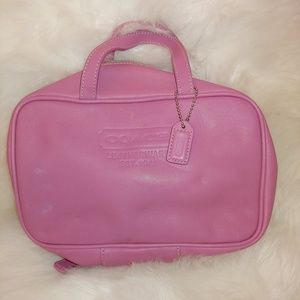 Coach Pink Leather Travel Cosmetic Toiletr…
